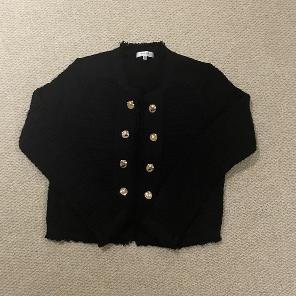 Milly Black Cardigan with Gold Accents